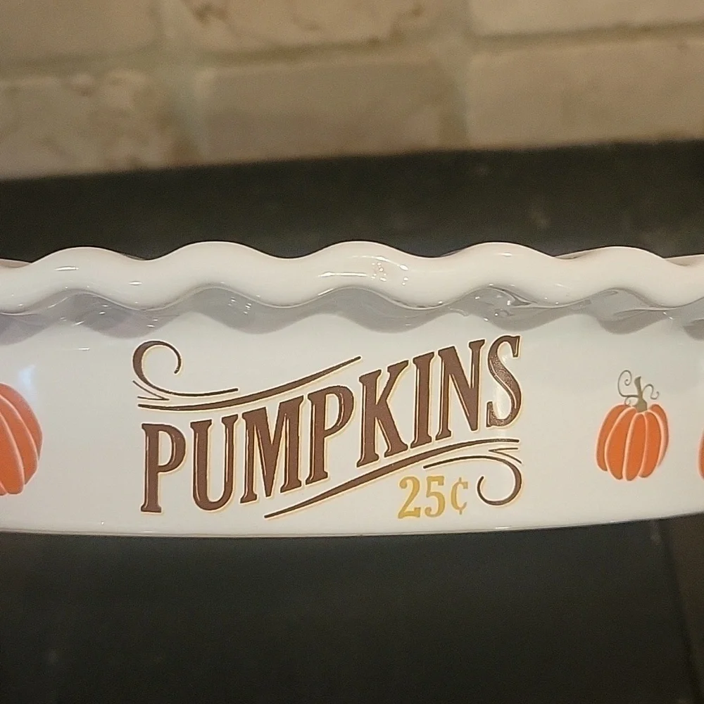 NANTUCKET Vintage Pie Plate Farm Fresh Pumpkin 🎃